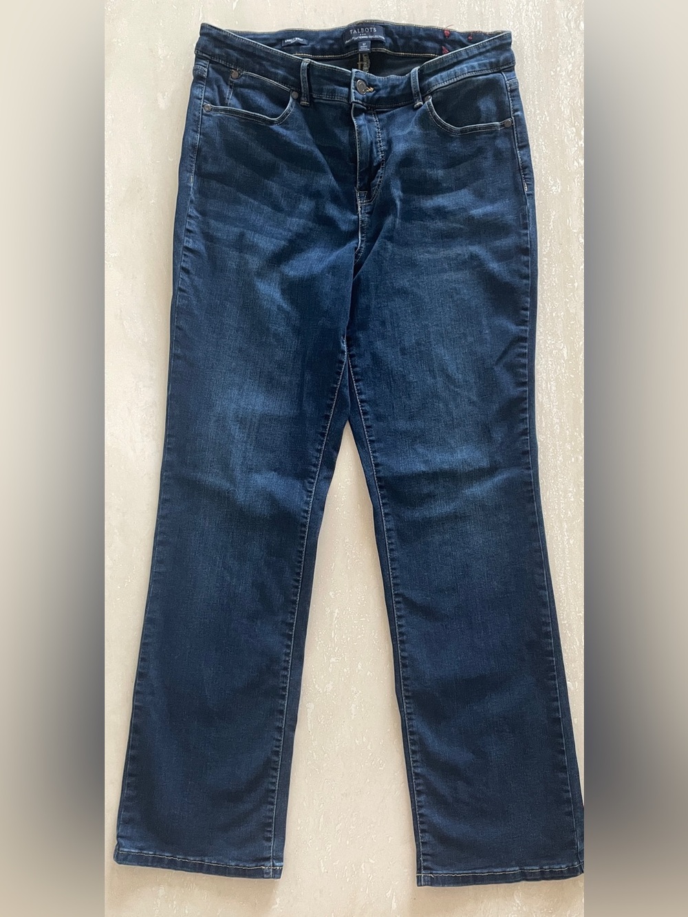 Talbots Classic Blue Women's Jeans Barely Boot Simply Flattering Curvy 12